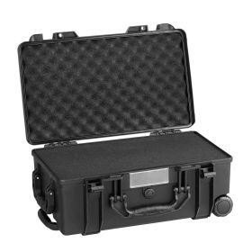 Weatherproof Hard Case, Heavy Duty Protective Dry Box Case with Pre-cut Foam, Wheels & Retractable Pull Handles for Travel, Hunt, Military, Tacti