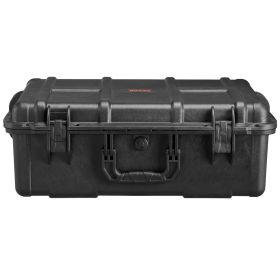 Weatherproof Hard Case, Heavy Duty Protective Dry Box Case with Pre-cut Foam, and Retractable Pull Handles for Travel, Hunting, Military, Tactica (Box Capacity: 2.4 cu.ft)